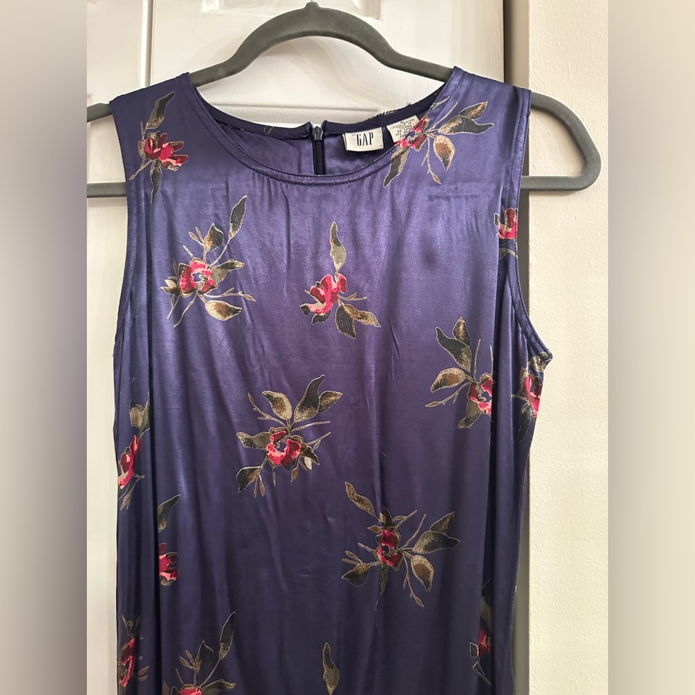 90s vintage gap Floral stain Sleeveless midi/ maxi dress. Size S. - Picture 7 of 10